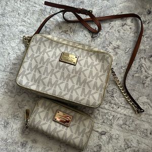 Used MK crossbody and matching wallet